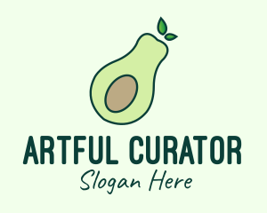 Organic Avocado Fruit logo design