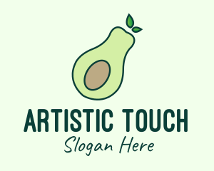 Organic Avocado Fruit logo design