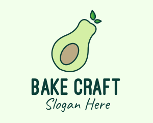 Organic Avocado Fruit logo design