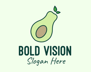 Organic Avocado Fruit logo design