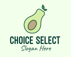 Organic Avocado Fruit logo design