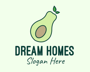 Organic Avocado Fruit logo design