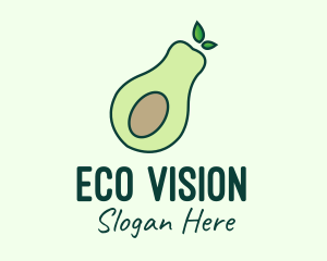 Organic Avocado Fruit logo design