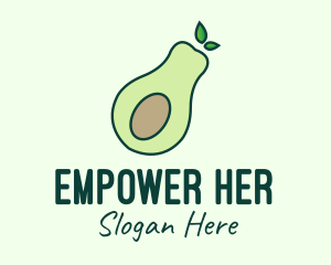 Organic Avocado Fruit logo design