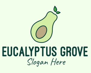 Organic Avocado Fruit logo design