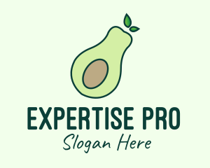 Organic Avocado Fruit logo design