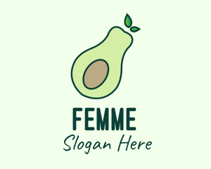 Organic Avocado Fruit logo design