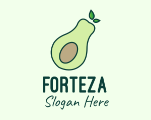 Organic Avocado Fruit logo design