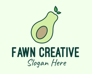 Organic Avocado Fruit logo design