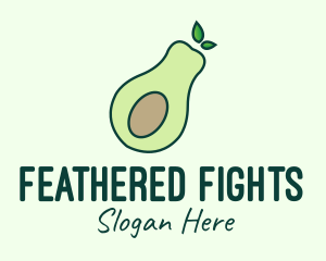 Organic Avocado Fruit logo design