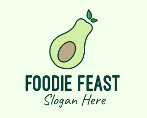 Organic Avocado Fruit logo design