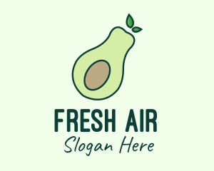 Organic Avocado Fruit logo design