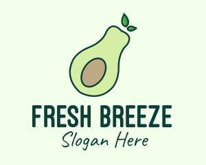 Organic Avocado Fruit logo design