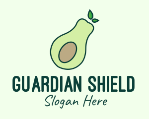 Organic Avocado Fruit logo design