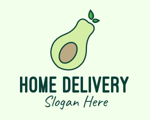 Organic Avocado Fruit logo design