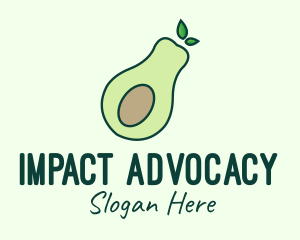 Organic Avocado Fruit logo design