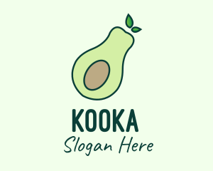 Organic Avocado Fruit logo design