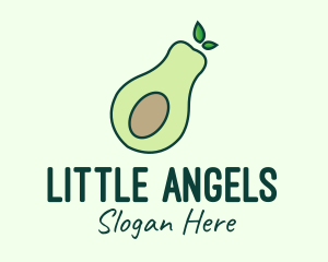 Organic Avocado Fruit logo design