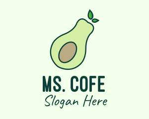 Organic Avocado Fruit logo design