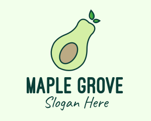 Organic Avocado Fruit logo design