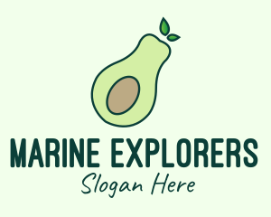 Organic Avocado Fruit logo design