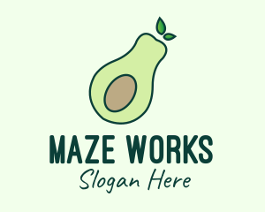 Organic Avocado Fruit logo design