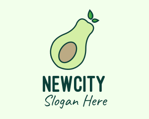 Organic Avocado Fruit logo design