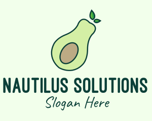 Organic Avocado Fruit logo design