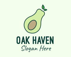 Organic Avocado Fruit logo design