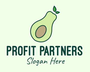 Organic Avocado Fruit logo design