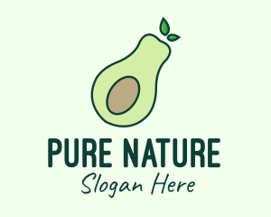 Organic - Organic Avocado Fruit logo design