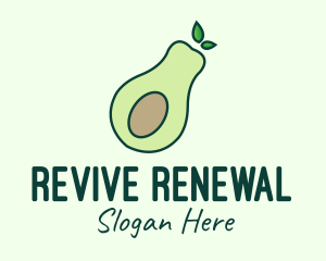 Organic Avocado Fruit logo design