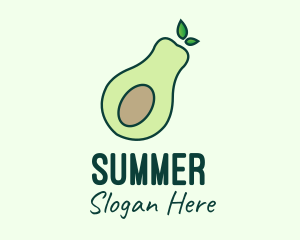 Organic Avocado Fruit logo design