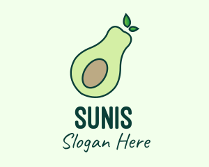 Organic Avocado Fruit logo design