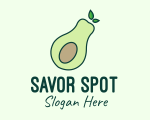 Organic Avocado Fruit logo design