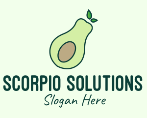 Organic Avocado Fruit logo design