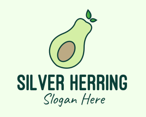 Organic Avocado Fruit logo design