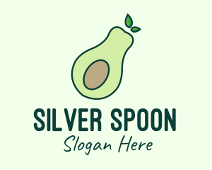 Organic Avocado Fruit logo design