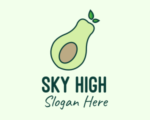 Organic Avocado Fruit logo design