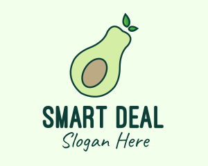 Organic Avocado Fruit logo design