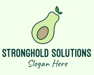 Organic Avocado Fruit logo design