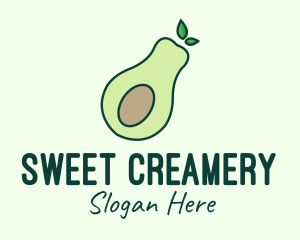 Organic Avocado Fruit logo design