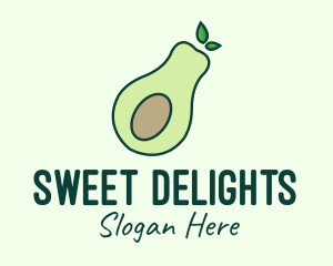 Organic Avocado Fruit logo design