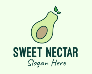 Organic Avocado Fruit logo design