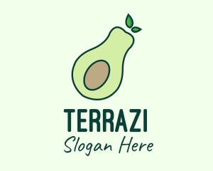 Organic Avocado Fruit logo design