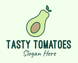 Organic Avocado Fruit logo design