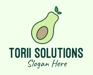 Organic Avocado Fruit logo design