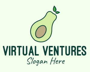 Organic Avocado Fruit logo design