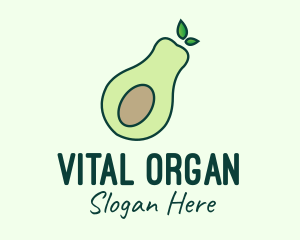 Organic Avocado Fruit logo design