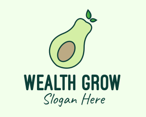 Organic Avocado Fruit logo design